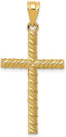 Diamond2Deal 14k Yellow Gold Twisted Cross Pendant