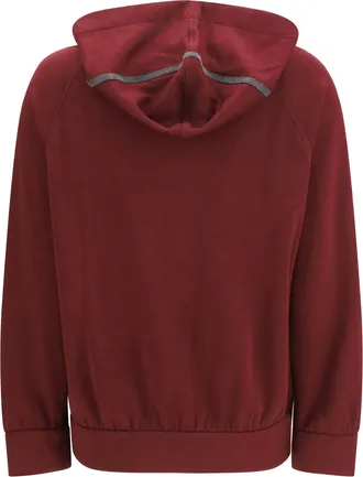 Brunello Cucinelli Womens Long-Sleeve Zip Hoodie Cabernet Cotton; Silk; Polyamide Sweatshirts Sweater