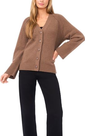 Halogen Raglan Sleeve V-Neck Cardigan in Mink Taupe at Nordstrom Rack, Size X-Large P