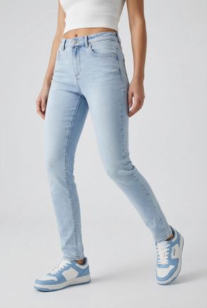 Only Skinny-fit-Jeans ONLY ONLMARIA MID WAIST SK DNM BOX, Damen, Gr. XL, L&auml;nge 32, light blau denim, Denim/Jeans, Obermaterial: 64% Baumwolle, 31% Polyeste