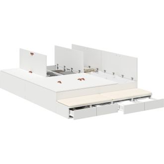vidaXL Cama Con Almacenamiento Con Caj&oacute;n Blanco 236.5 X 150 X 31.5 Cm Vidaxl