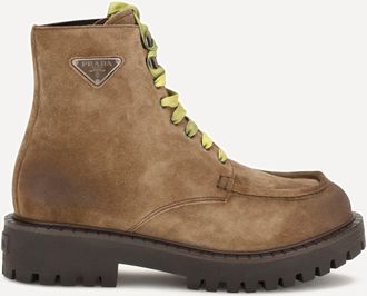 Prada Suede lace-up Ankle Boots Male 7.5