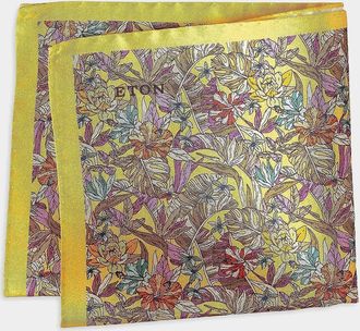 Eton Men & apos;s Tropical Floral Silk Pocket Square