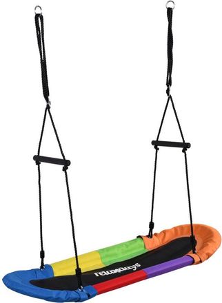 Relaxdays Relaxdays oval nest swing, for children & adults, 150 kg, multi-person swing with handles, BT: 123x45 cm, colourful