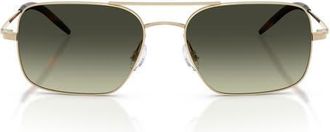 Oliver Peoples 55mm Victory II Rectangular Sunglasses in Gold /G-15 Gradient at Nordstrom