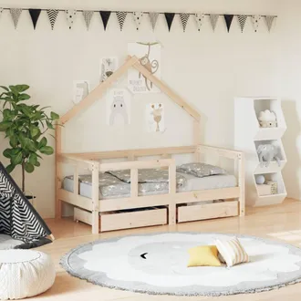 vidaXL Estructura De Cama Para Ni&ntilde;os Con Cajones Madera Pino 70x140 Cm Vidaxl