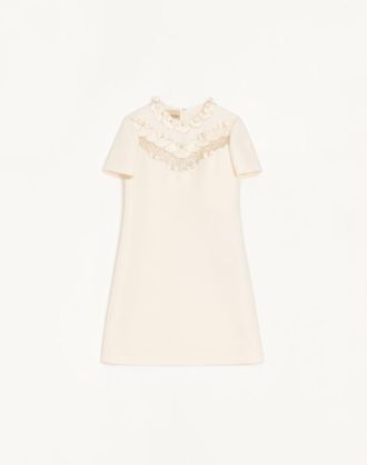 Valentino Embroidered Crepe Couture Short Dress Wo