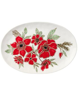 Certified International Festive Blooms Oval Platter