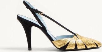 Valentino Garavani Foliefoliage Suede Slingback Pump 90Mm Wo