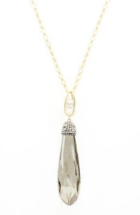 Olivia Welles Quinn Crystal Pendant Necklace in Gold-Grey at Nordstrom Rack