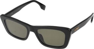 Fendi Lettering Zonnebril - unisex - Zonnebrillen - Zwart - 53 MM - Accessoires