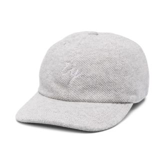 Eleventy Kasjmier Gebreide Muts met Logoborduursel - Heren - Petten - Grijs - ONE Size - Kasjmier - Accessoires