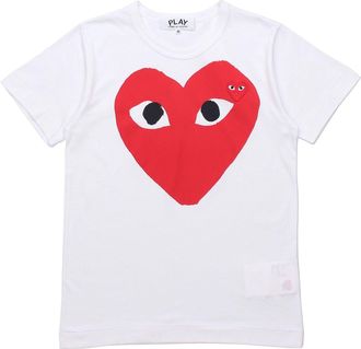 Comme Des Gar&ccedil;ons (WMNS) COMME des GARCONS PLAY Heart Emblem T-Shirt White AZ-T025-051-1