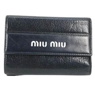 Miu Miu Tweedehands leren portemonnees - Dames - Vintage Accessoires - Zwart - ONE Size - Vintage