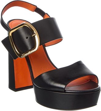 Santoni Leather Platform Sandal