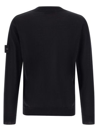 Stone Island Virgin Wool Crew-Neck Sweater - Black