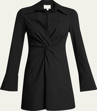 Cinq à Sept Mckenna Twist-Front Collared Dress