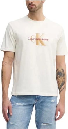 Calvin Klein Hombre, Camisetas, Beige, Talla: M