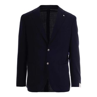 Lubiam Blazers, male, Blue, Size: 2XL Two-Button Blazer