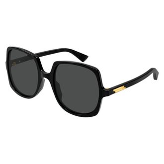 Bottega Veneta BV1498S Square Sunglasses - Black