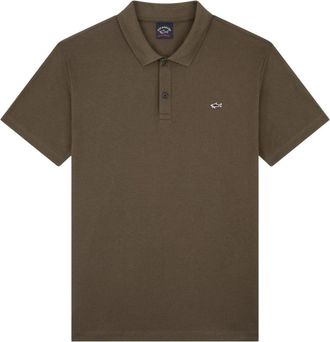 Paul & Shark Cotton Polo met Shark Badge - Heren - Polos - Groen - S - Katoen - Tops