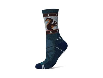 Smartwool Hike Light Cushion Squirrely Print Crew Socks Womens Crew Cut Socks Shoes Twilight Blue : LG (Womens Shoe 10-12.5)