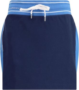 Casablanca Tennisrok met Logoband - Dames - Korte rokken - Blauw - S - Katoen - Rokken