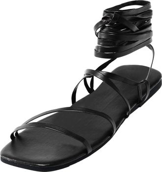 Generic Cocila Platform Sandals Ladies Fashion Summer Solid Color Open Toe Ring Strap Flat Beach Black, 5.5 Size 9 Womens Wide Fit Trekking Women For 8 Fittin