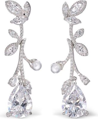 Anabela Chan Orecchini Citrus Vine in oro 18kt con diamanti - Argento