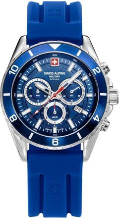 Swiss Alpine Military Herenhorloge Sierra- chronograaf- roestvrij staal- blauw-zilver- Artikelnummer 7034.9835 - unisex - Horloges - Blauw - ONE Size - Accessoires