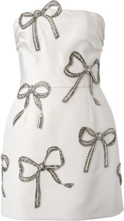 Carolina Herrera Abito corto con ricamo - Bianco