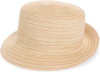Nordstrom Rack Two Tone Stripe Paper Woven Bucket Hat in Pink Combo at Nordstrom Rack