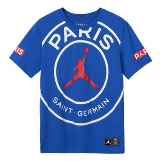 Nike Jordan Air Jordan SS20 As J Psg Logo Tee Paris Saint-Germain Short Sleeve Mens Blue BQ8385-480