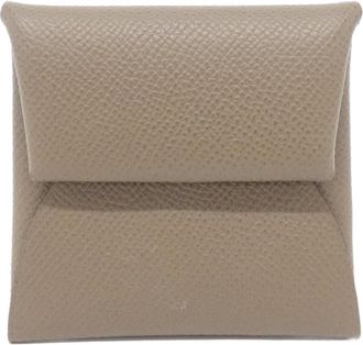 Herm&egrave;s Etoupe Gray Epsom Leather Coin Purse/Coin Case (Pre-Owned)