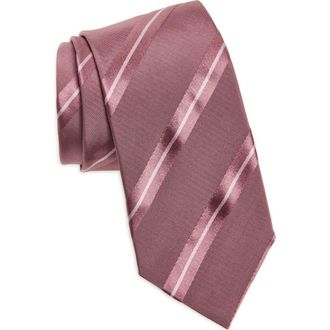 Tom Ford Jacquard Stripe Silk Tie in Dp702 Dark Rose at Nordstrom