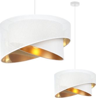 OEM L&aacute;mpara Colgante Asti Inclinada Blanca 1 Pantalla Plana Blanca Dorada