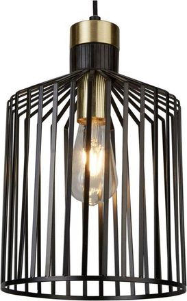 Searchlight Searchlight Bird Cage 1 Light Cage Takhnge Antik Mssing, Matt Svart, E27