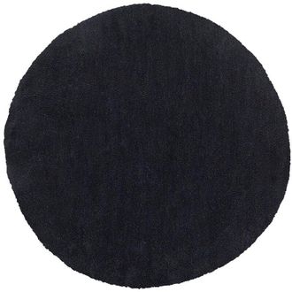 Beliani Beliani - Alfombra de pelo largo negra 140 cm redonda moderna Demre