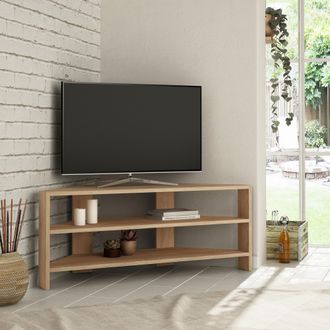Toilinux Toilinux - Mueble De Tv De Esquina Con 3 Estantes L114 Cm - Thales