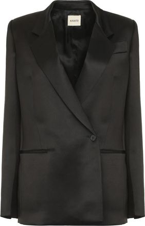 Khaite Willow Double Breasted Blazer - Dames - Blazers - Zwart - 2XS - Leer - Jassen
