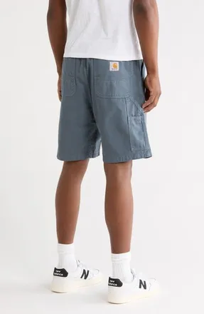 Carhartt Work in Progress Flint Organic Cotton Twill Shorts in Cozy Blue (Garment Dyed) at Nordstrom, Size X-Large