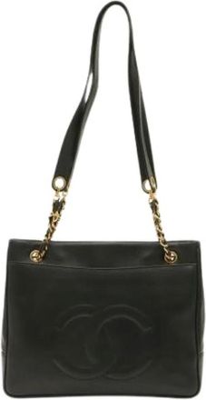 Chanel Pre-owned Vintage Shoulder Tote - Dames - Vintage Schoudertas - Zwart - ONE Size - Leer - Vintage