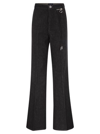 Sportmax Sportmax Spdmanico uitlopende katoenen denimjeans met kenmerkende metalen details