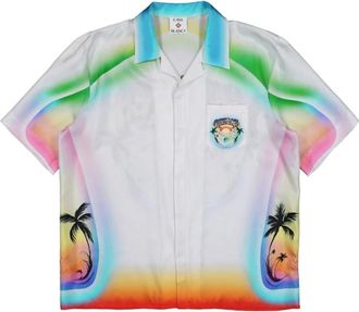Casablanca Airspray Korte Mouw Zijde Blouse - Heren - Polos - Wit - XL - Tops