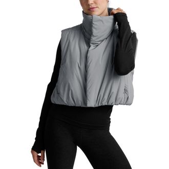 Beyond Yoga Warm-Up Water Repellent Puffer Vest in Storm Gray at Nordstrom, Size X-Large