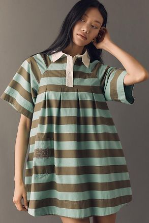 Damson Madder Maggie Cotton Stripe Mini Dress