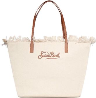 MC2 Saint Barth Natural Sangallo Fringe City Crossbody Bag