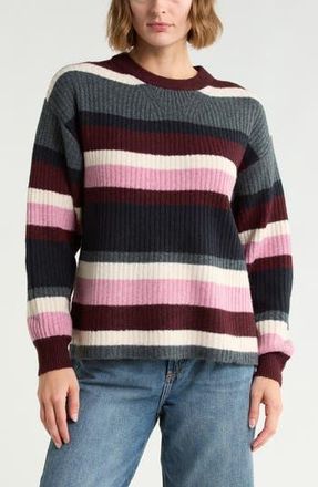 b.young Onema Long Sleeve Crewneck Knit Sweater in Port Royale Melange at Nordstrom Rack, Size X-Large
