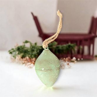 Gold Eagle Rustic Clay Turquoise Pear Ornament In Green