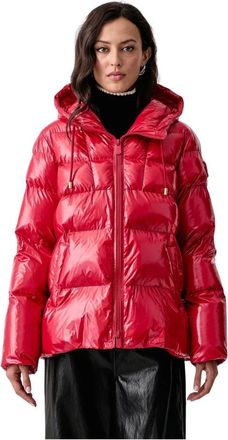Pinko Pinko, Jassen, Dames, Rood, XS, Leer, Eleodoro Jacket